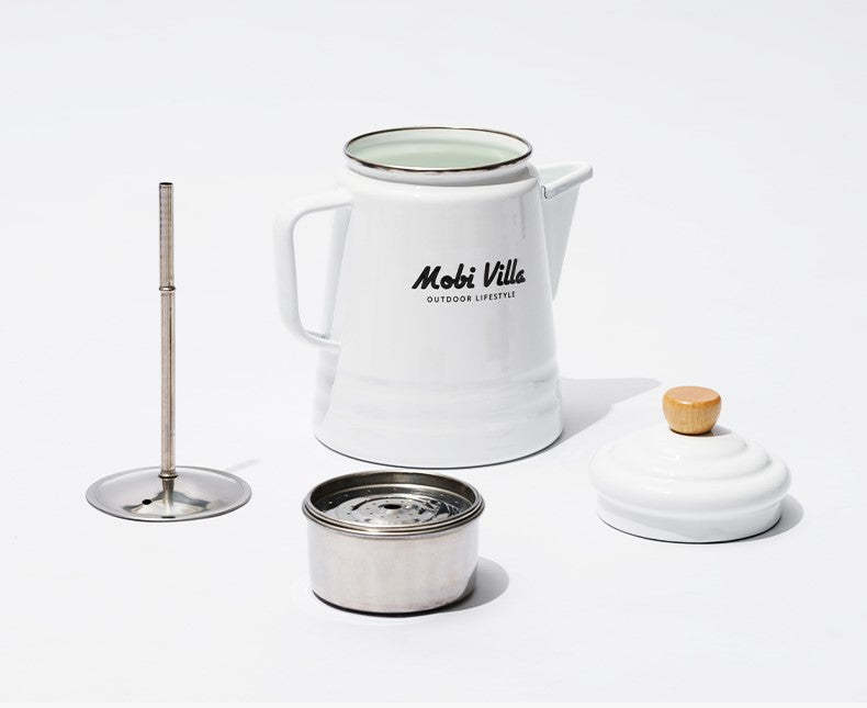 Mobi Garden Huan Yan Enamel 1.5L Coffee Pot - White-Goritta Works Sdn. Bhd. 202501017603 (1619017-X)