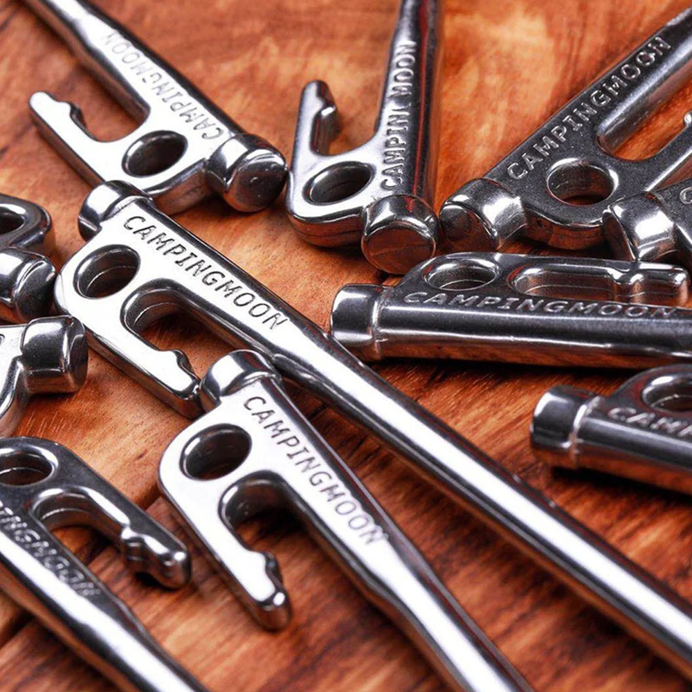 Campingmoon 6 Pieces Tent Pegs Silver - 35CM