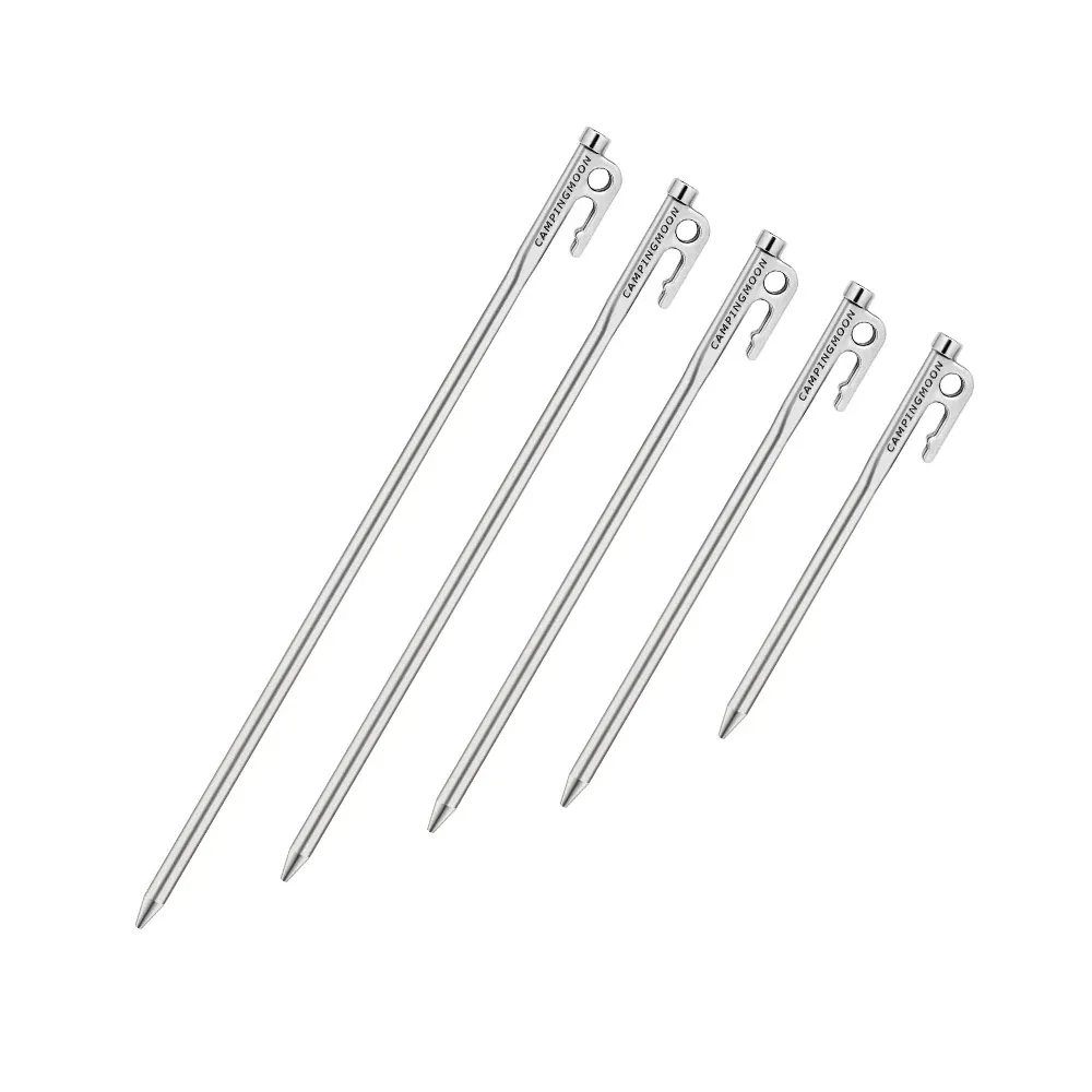 Campingmoon 6 Pieces Tent Pegs Silver - 35CM