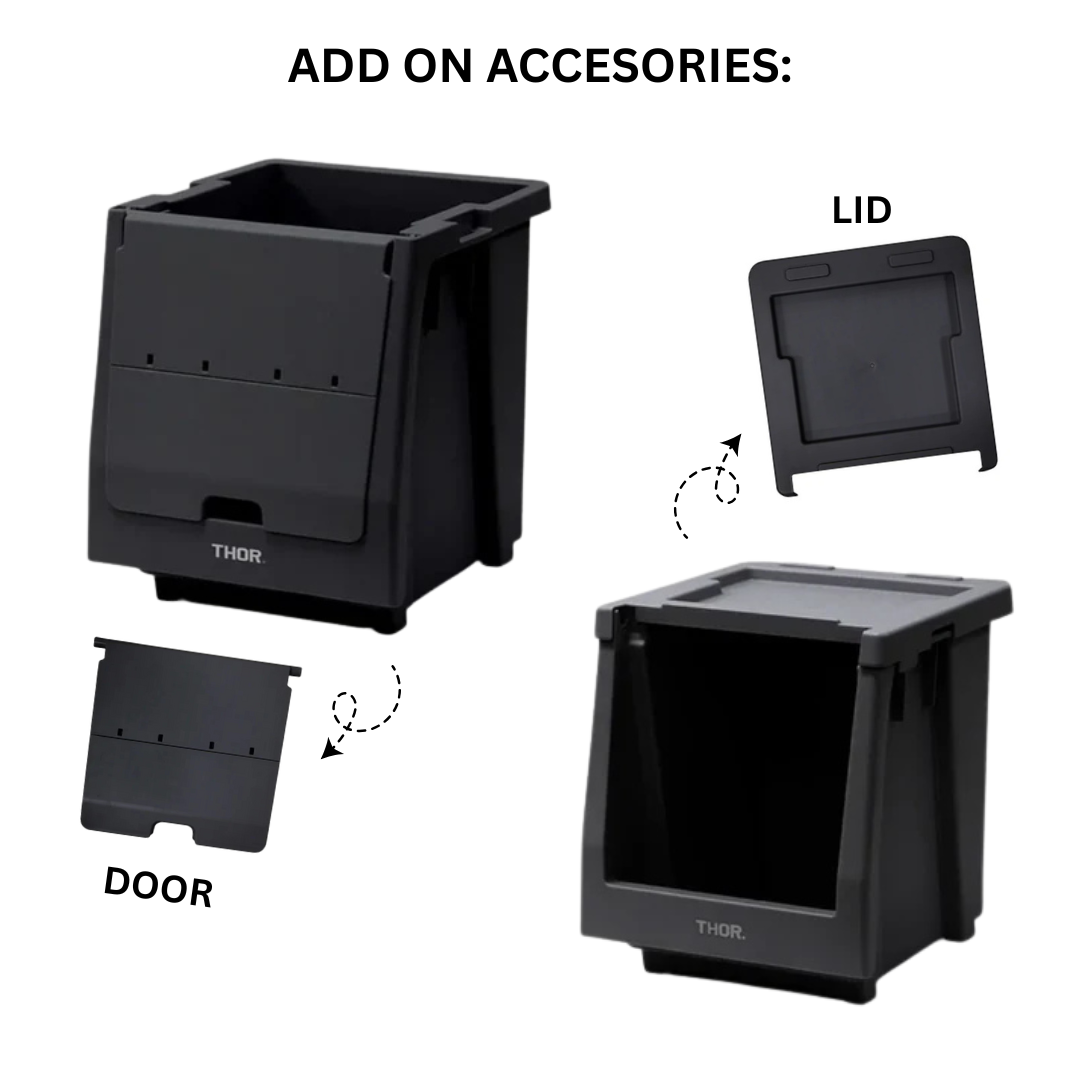 THOR Stacking Shelf Container 20L - Black