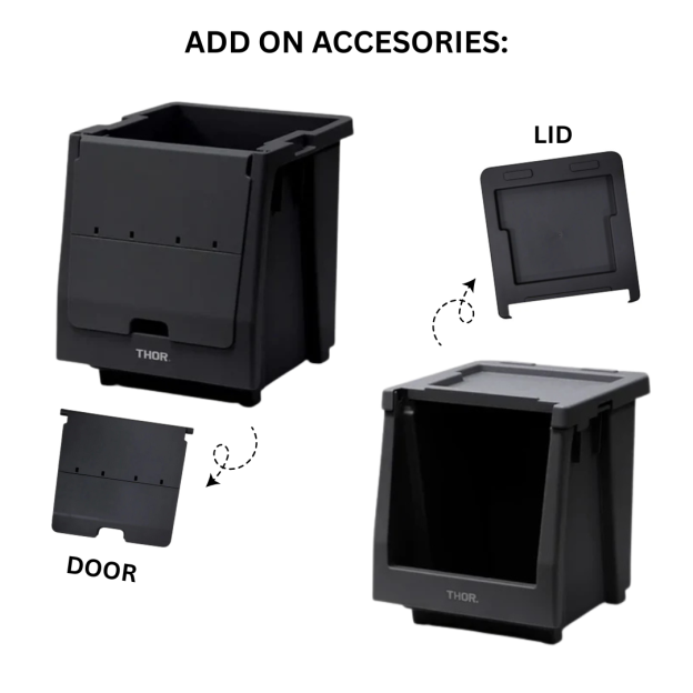 THOR Stacking Shelf Container 20L - Black