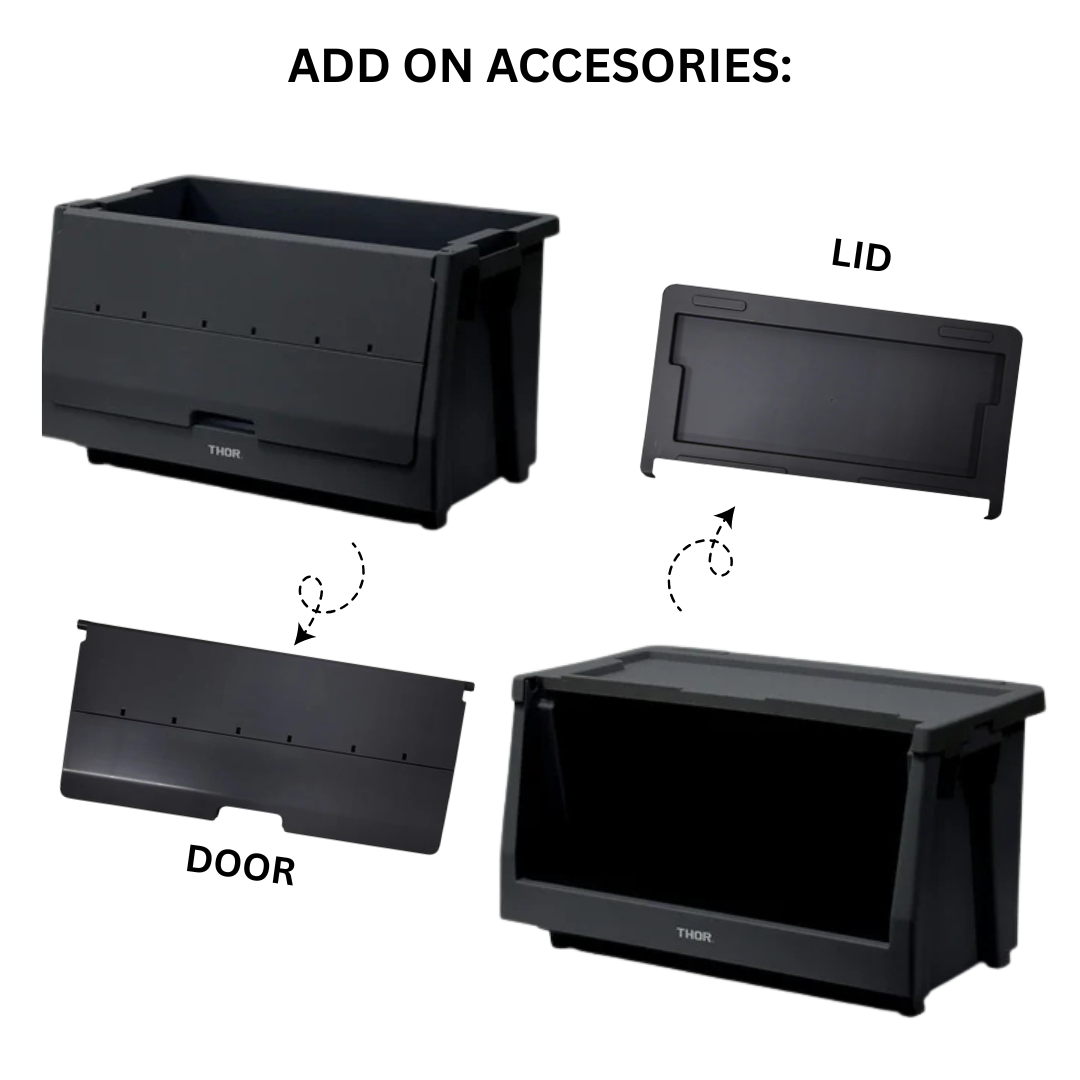 THOR Stacking Shelf Container 50L - Black