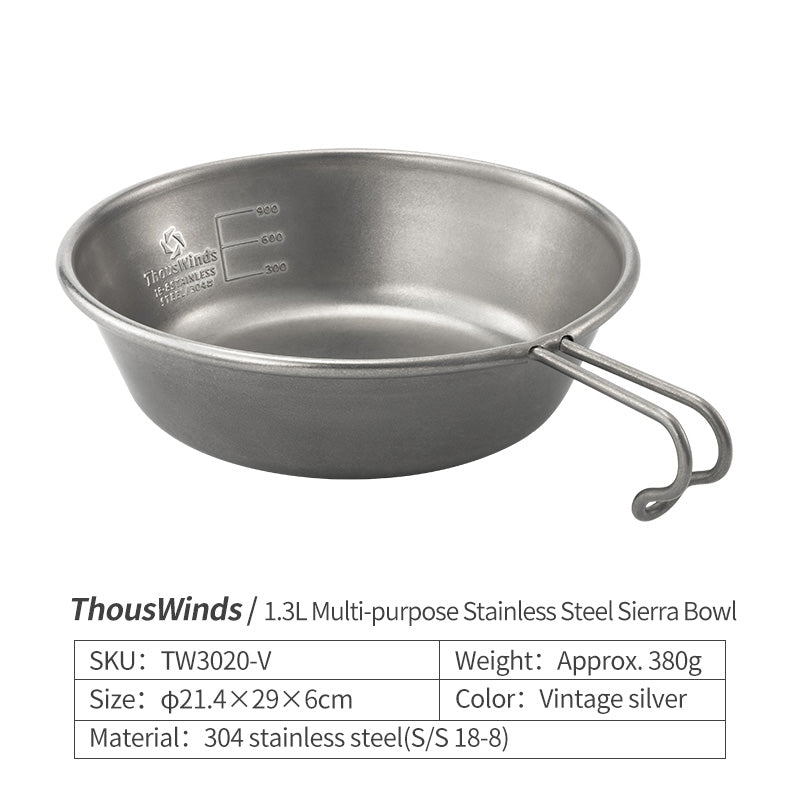 Thous Winds 1.3L Stainless Steel Sierra Bowl - Vintage Silver-Goritta Works Sdn. Bhd. 202501017603 (1619017-X)