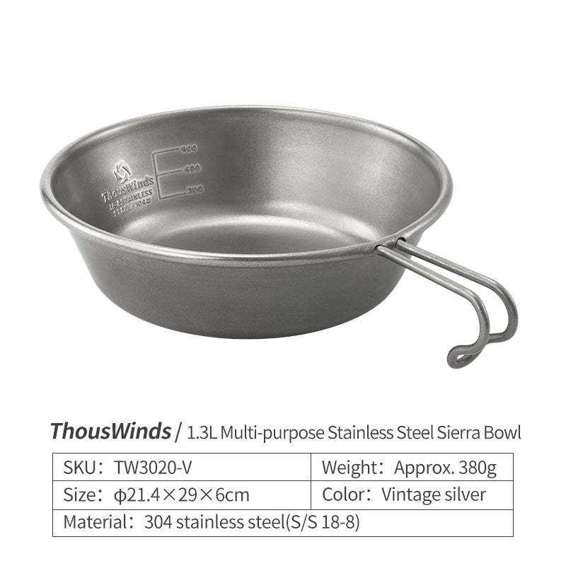 Thous Winds 1.3L Stainless Steel Sierra Bowl - Vintage Silver-Goritta Works Sdn. Bhd. 202501017603 (1619017-X)