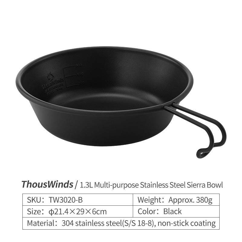 Thous Winds 1.3L Stainless Steel Sierra Bowl - Black-Goritta Works Sdn. Bhd. 202501017603 (1619017-X)