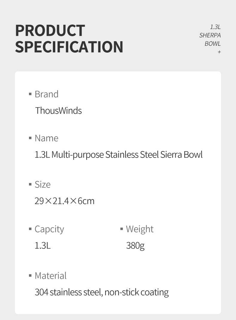 Thous Winds 1.3L Stainless Steel Sierra Bowl - Vintage Silver-Goritta Works Sdn. Bhd. 202501017603 (1619017-X)