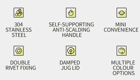 Thous Winds 0.6L Mini Stainless Steel Kettle - Sand