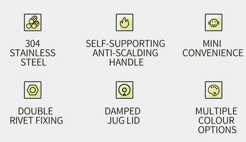 Thous Winds 0.6L Mini Stainless Steel Kettle - Sand