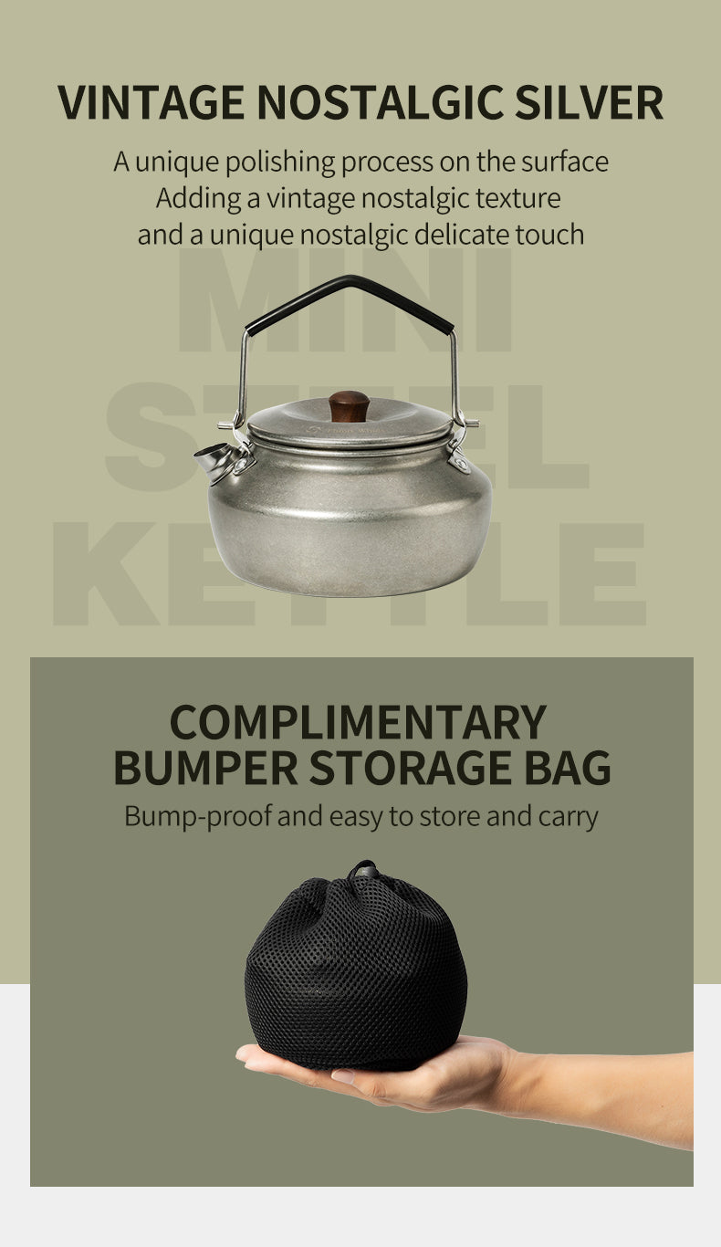 Thous Winds 0.6L Mini Stainless Steel Kettle - Sand