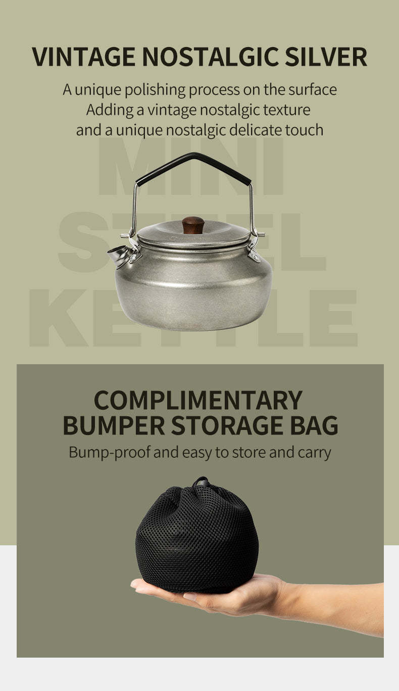 Thous Winds 0.6L Mini Stainless Steel Kettle - Sand