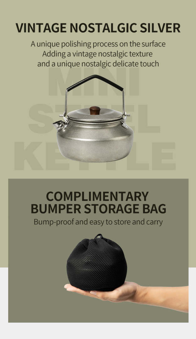 Thous Winds 0.6L Mini Stainless Steel Kettle - Sand