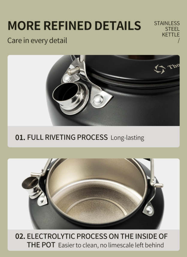 Thous Winds 0.6L Mini Stainless Steel Kettle - Sand