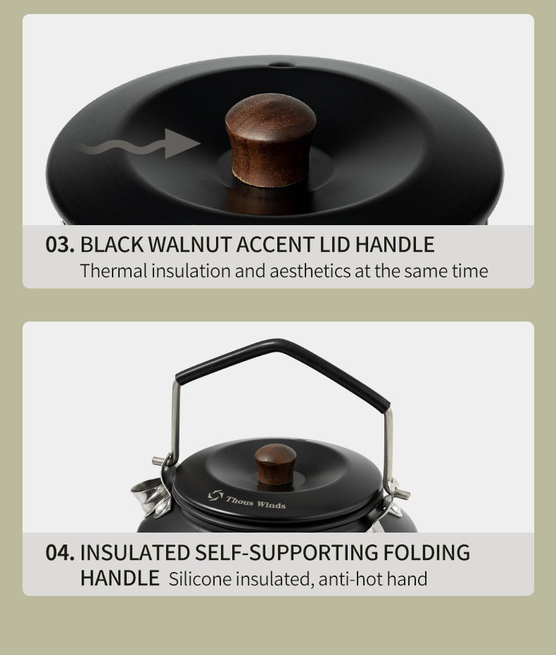 Thous Winds 0.6L Mini Stainless Steel Kettle - Sand