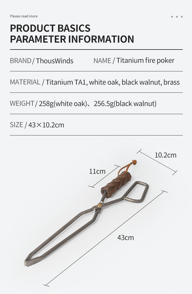 Thous Winds Titanium Fire Poker - Black Walnut-Goritta Works Sdn. Bhd. 202501017603 (1619017-X)
