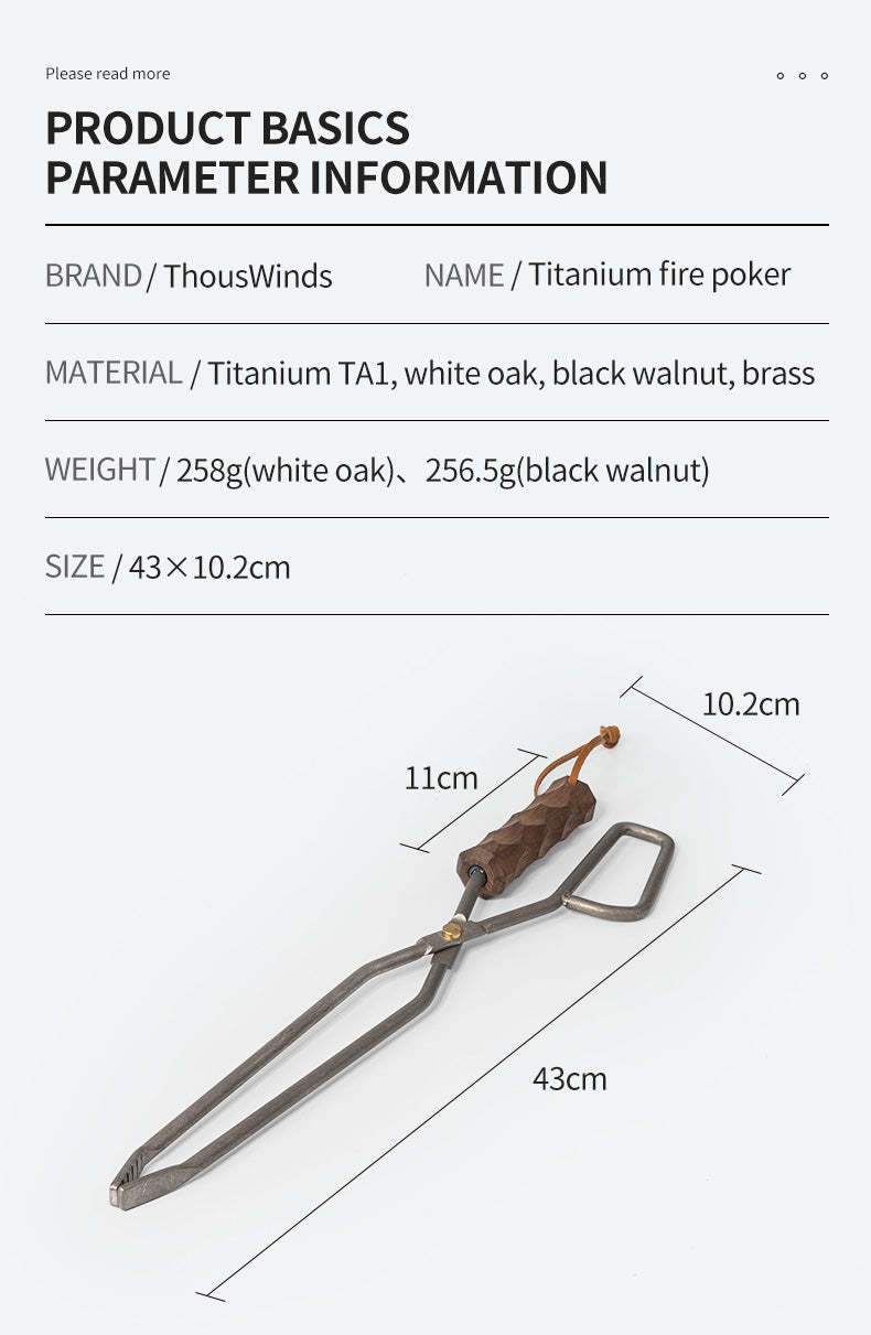 Thous Winds Titanium Fire Poker - Black Walnut-Goritta Works Sdn. Bhd. 202501017603 (1619017-X)