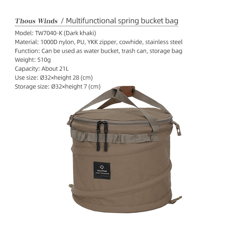 Thous Winds Multifunction Spring Bucket Bag - Khaki-Goritta Works Sdn. Bhd. 202501017603 (1619017-X)