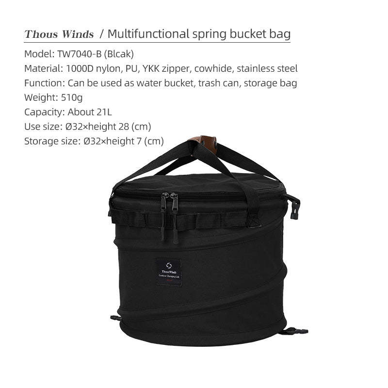 Thous Winds Multifunction Spring Bucket Bag - Black-Goritta Works Sdn. Bhd. 202501017603 (1619017-X)