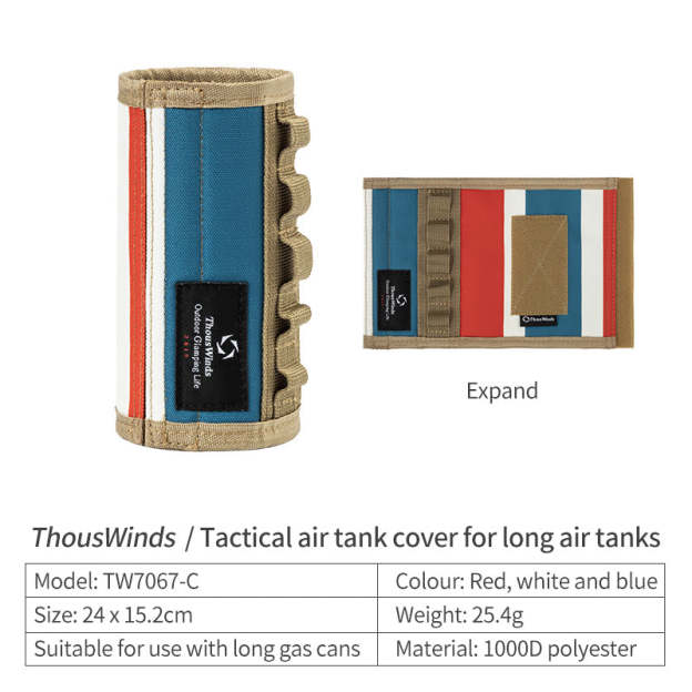 Thous Winds Tactical Gas Tank Cover for Long Gas Tank - Red, White & Blue-Goritta Works Sdn. Bhd. 202501017603 (1619017-X)