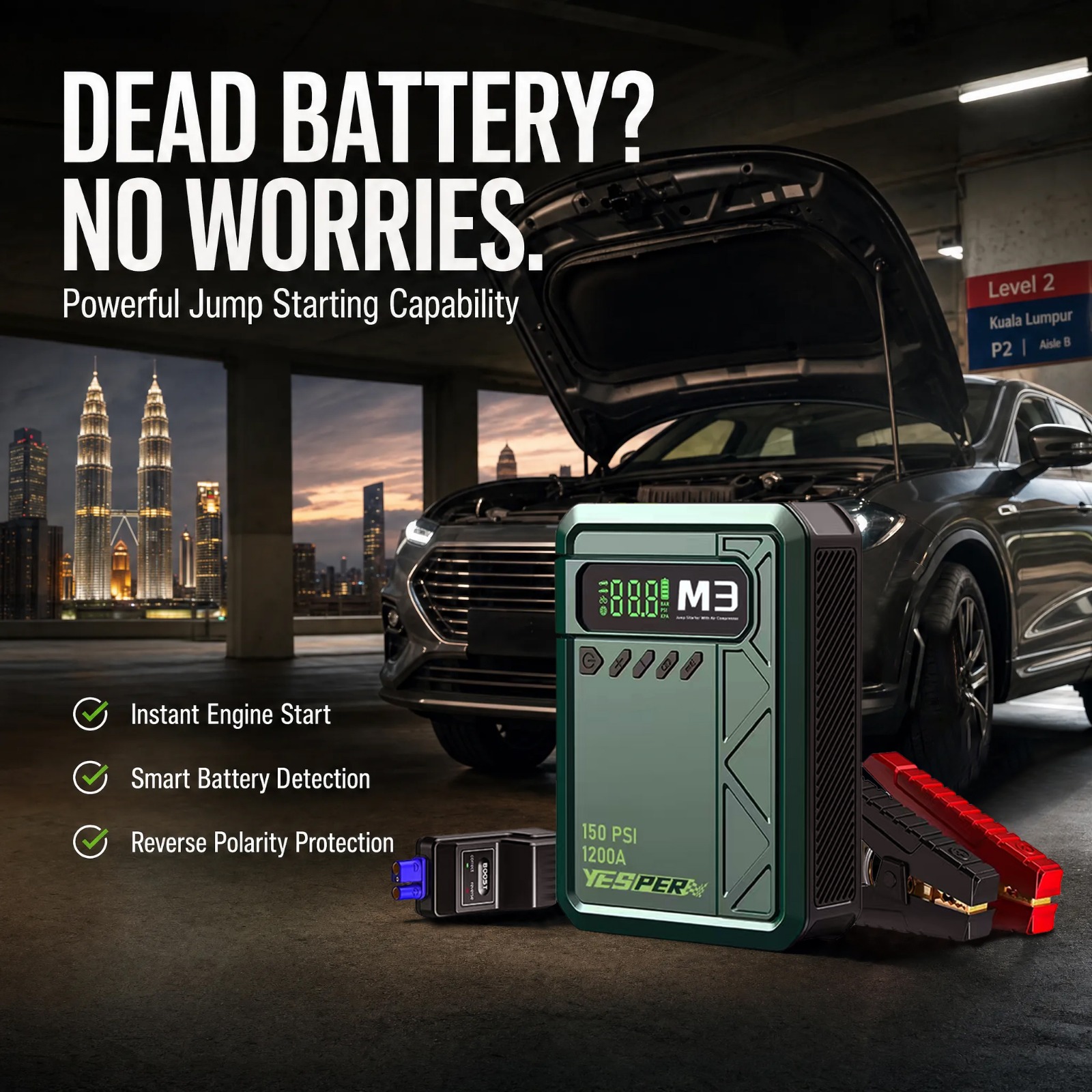 YESPER (Jump Starter + Air Pump) Almighty M3 - 8000mAh