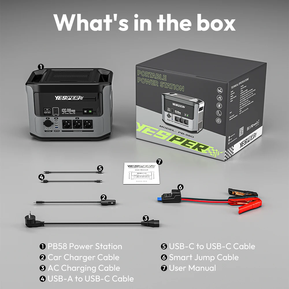 YESPER Portable Power Station PB-58 LIFEPO4 - 1408Wh