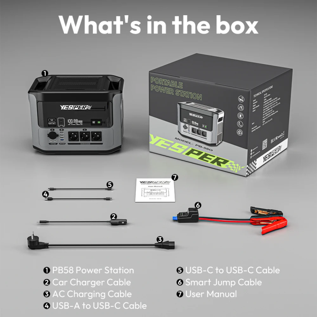 YESPER Portable Power Station PB-58 LIFEPO4 - 1408Wh