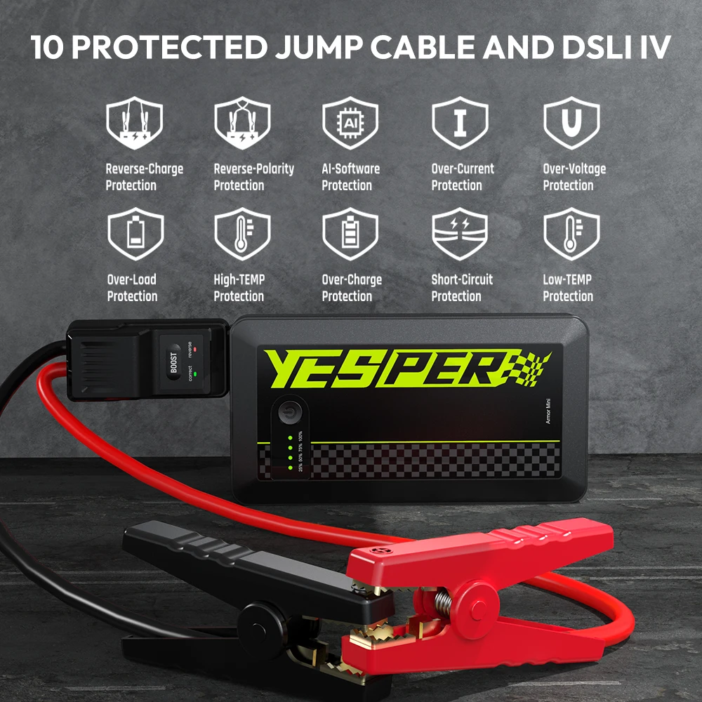 YESPER Armor Mini Multi-function Jump Starter 12V - 8000mAh
