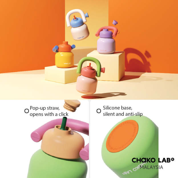 CHAKO LAB Lin Lin Bottle Thermos - Yellow / Blue