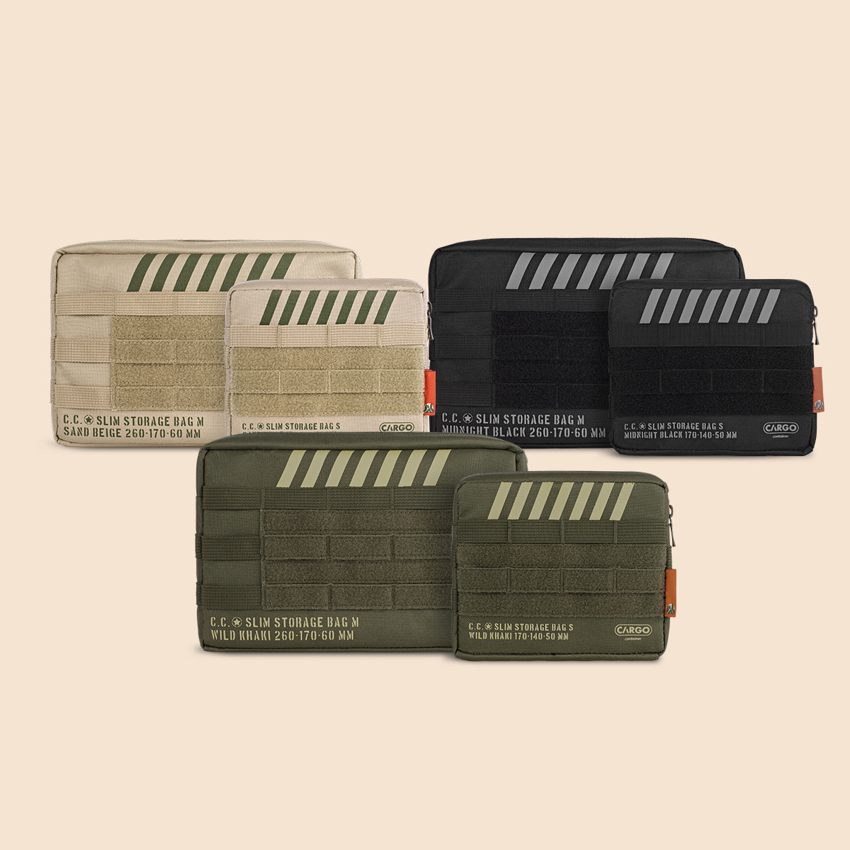 Cargo Container Slim Storage Bag - Black