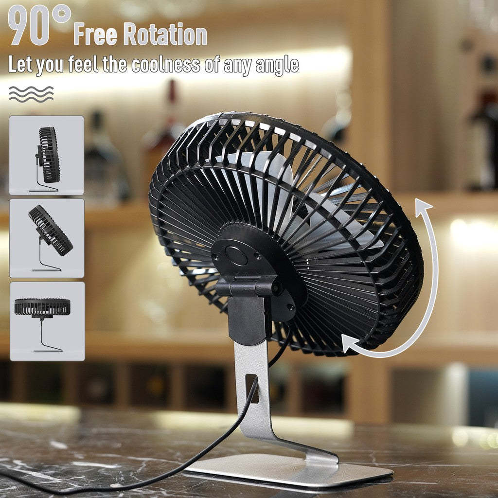 Opolar Computer Desk Fan | USB 6 inches - Black-Goritta Works Sdn. Bhd. 202501017603 (1619017-X)