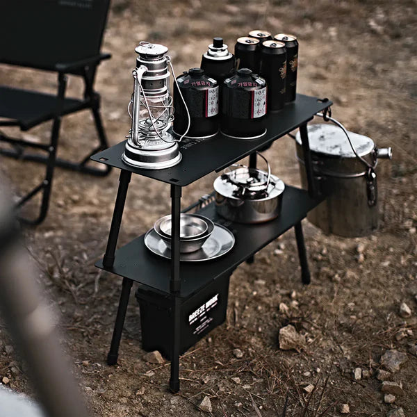 MASTER SHELF TABLEブラック(CARGO CONTAINER) CARGO CONTAINER Master Shelf Camping Table + Table Carry Bag