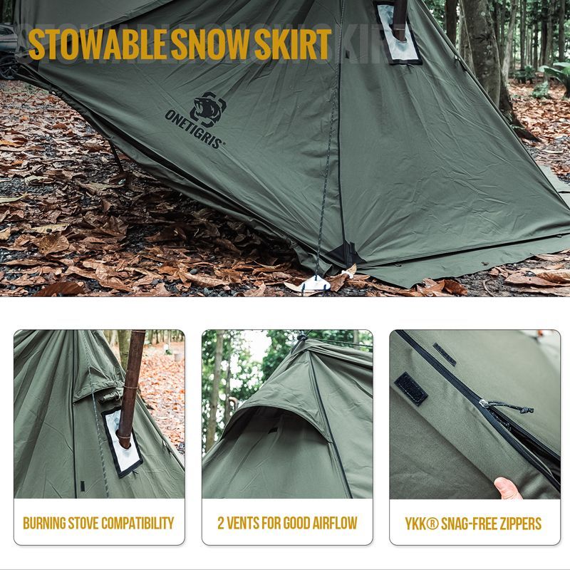 OneTigris Roc Shield Bushcraft 2-3 person Tent TC Version - Ranger Green-Goritta Works Sdn. Bhd. 202501017603 (1619017-X)