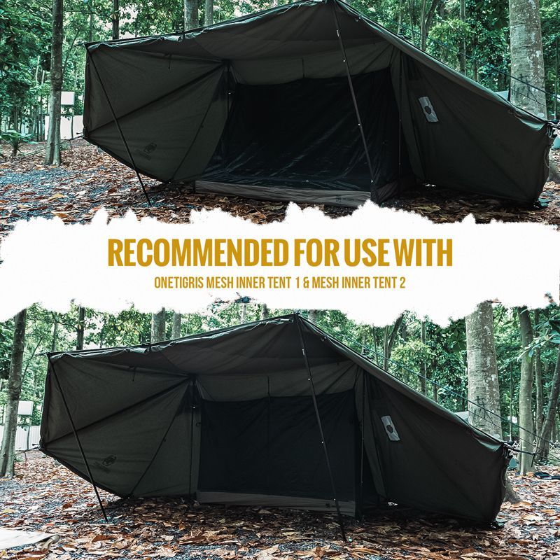 OneTigris Roc Shield Bushcraft 2-3 person Tent TC Version - Ranger Green-Goritta Works Sdn. Bhd. 202501017603 (1619017-X)