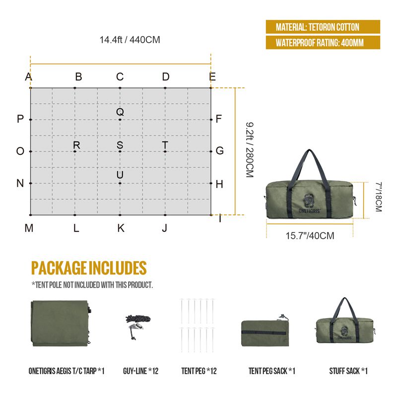 OneTigris FJORD T/C Camping Tarp – Goritta Works Sdn. Bhd