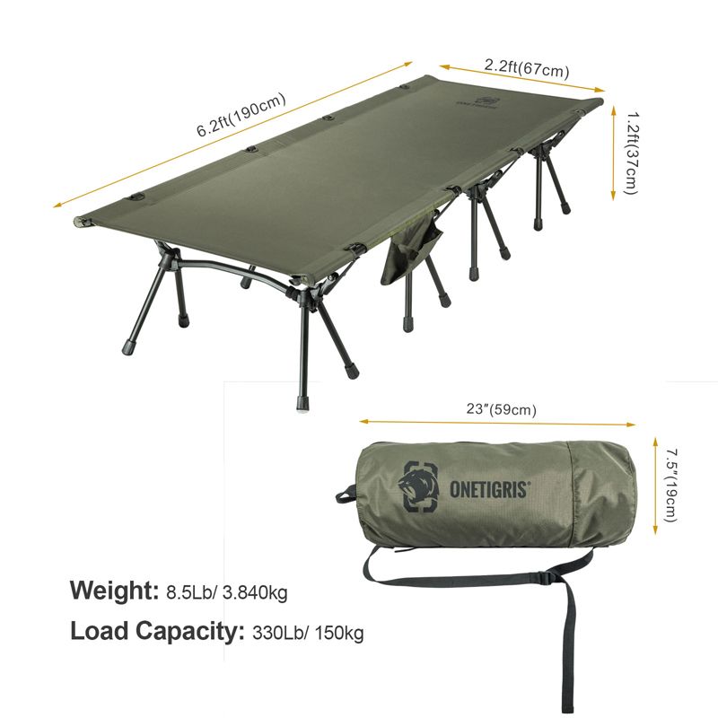 OneTigris Outdoor Foldable Camp Bed - Ranger Green-Goritta Works Sdn. Bhd. 202501017603 (1619017-X)