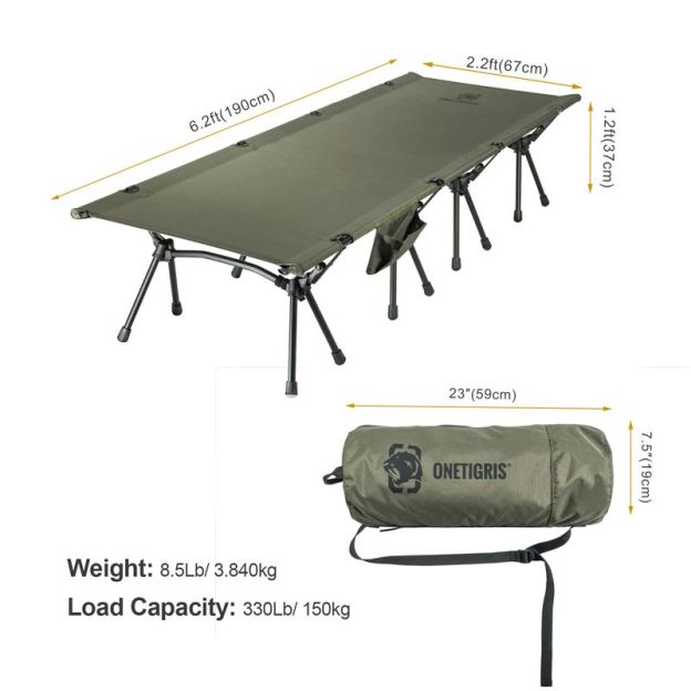 OneTigris Outdoor Foldable Camp Bed - Ranger Green-Goritta Works Sdn. Bhd. 202501017603 (1619017-X)
