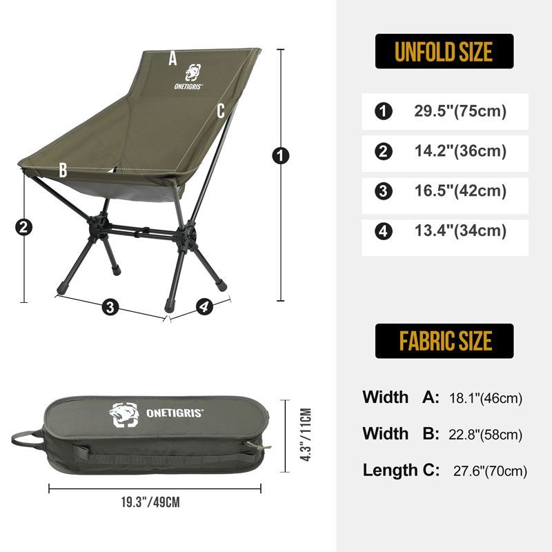 OneTigris Portable Camping Chair Large - Ranger Green-Goritta Works Sdn. Bhd. 202501017603 (1619017-X)