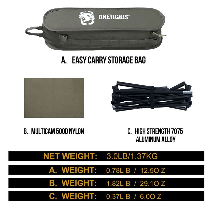 OneTigris Portable Camping Chair Large - Ranger Green-Goritta Works Sdn. Bhd. 202501017603 (1619017-X)