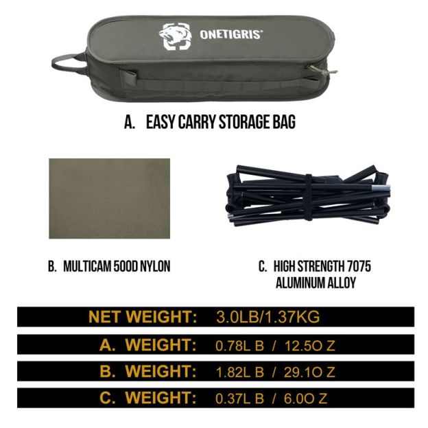 OneTigris Portable Camping Chair Large - Ranger Green-Goritta Works Sdn. Bhd. 202501017603 (1619017-X)