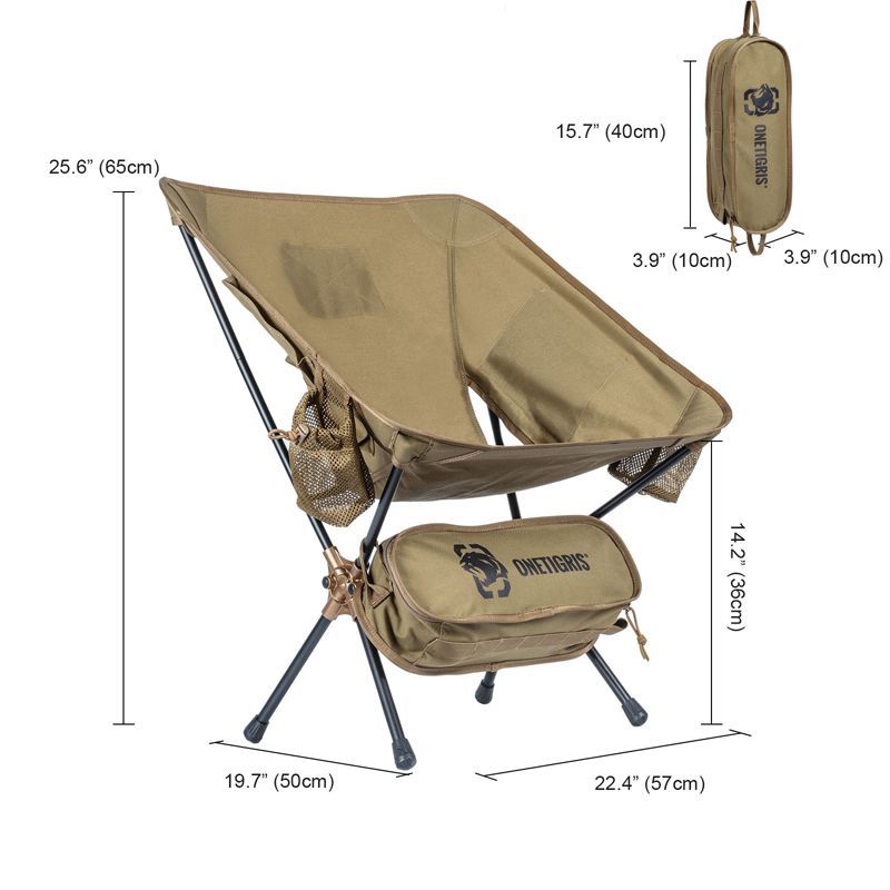 OneTigris Customized Foldable Chair 04 - Coyote Brown-Goritta Works Sdn. Bhd. 202501017603 (1619017-X)