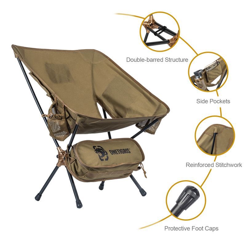 OneTigris Customized Foldable Chair 04 - Coyote Brown-Goritta Works Sdn. Bhd. 202501017603 (1619017-X)
