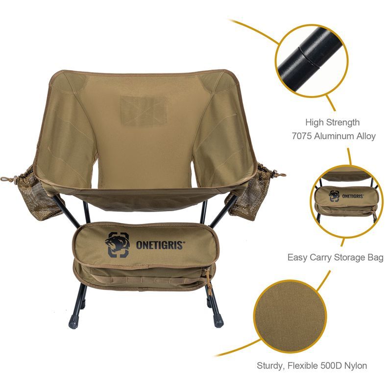 OneTigris Customized Foldable Chair 04 - Coyote Brown-Goritta Works Sdn. Bhd. 202501017603 (1619017-X)