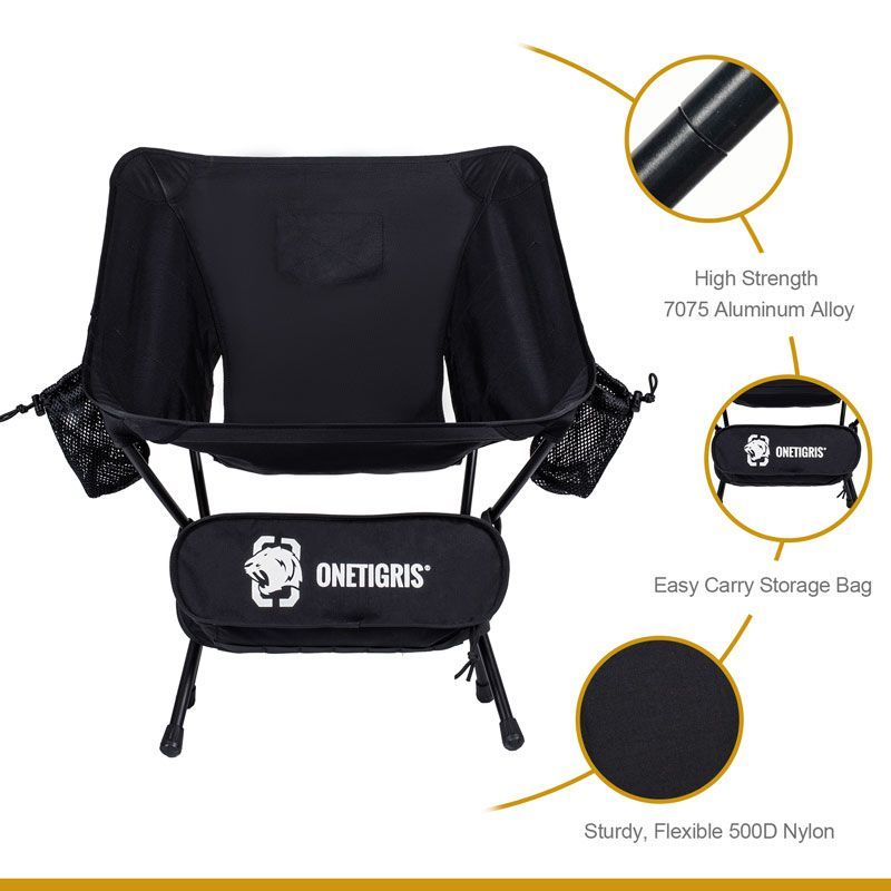 OneTigris Customized Foldable Chair 04 - Black-Goritta Works Sdn. Bhd. 202501017603 (1619017-X)