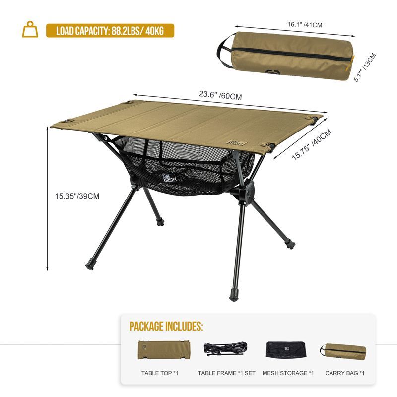 OneTigris Worktop Portable Camping Table - Coyote Brown-Goritta Works Sdn. Bhd. 202501017603 (1619017-X)