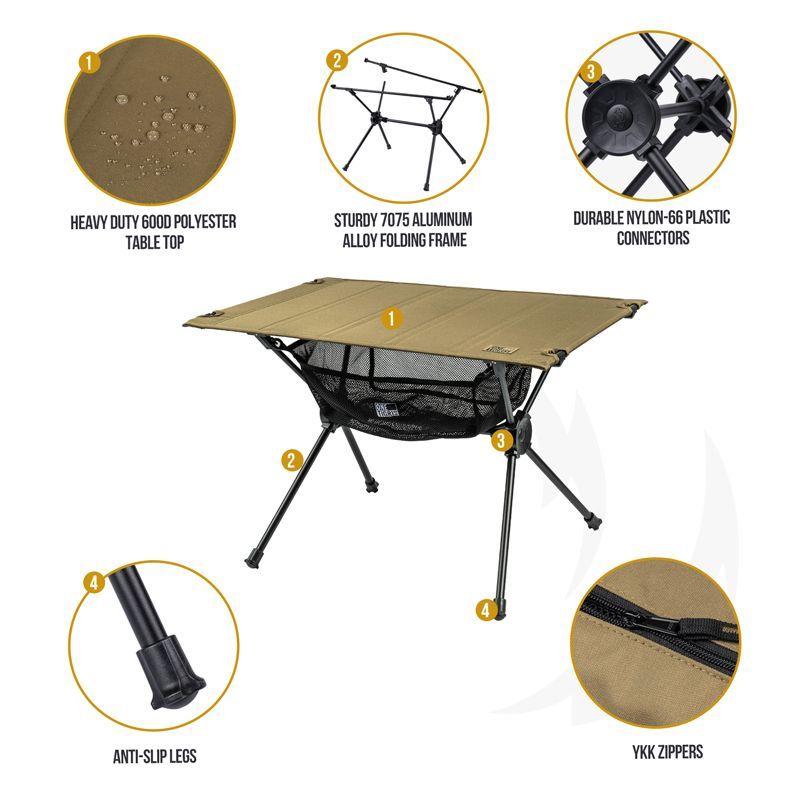 OneTigris Worktop Portable Camping Table - Coyote Brown-Goritta Works Sdn. Bhd. 202501017603 (1619017-X)