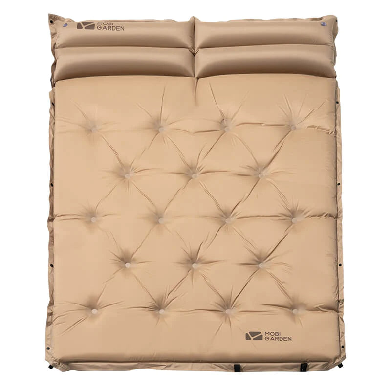 Mobi Garden Aquarius Automatic Inflatable 6cm Double Cushion - Khaki