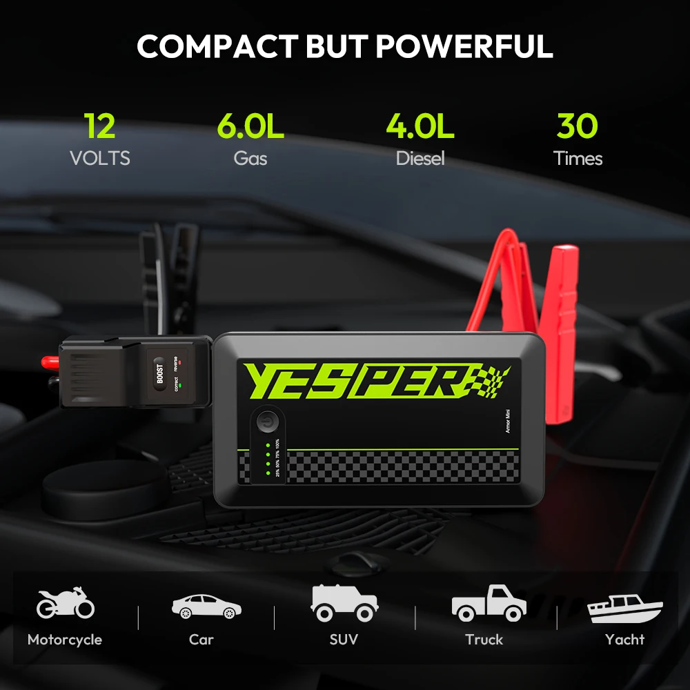 YESPER Armor Mini Multi-function Jump Starter 12V - 8000mAh