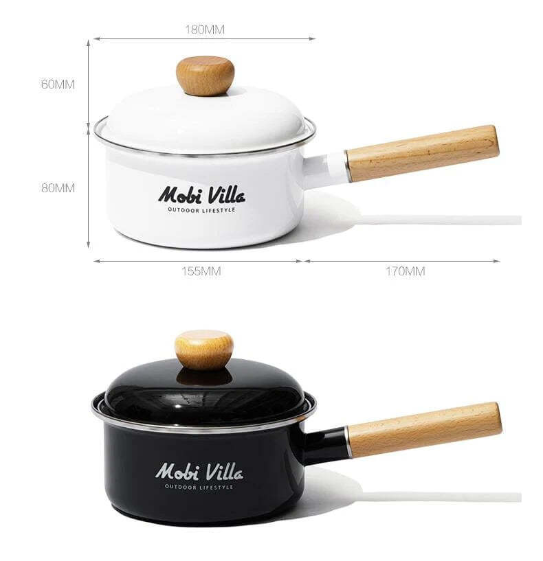 Mobi Garden Huan Yan Enamel Saucepan - Black-Goritta Works Sdn. Bhd. 202501017603 (1619017-X)
