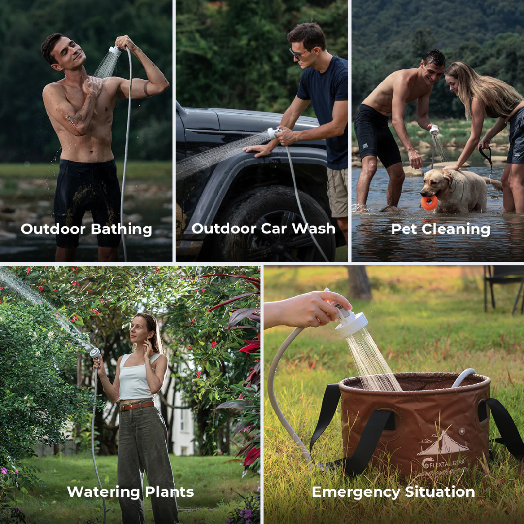 Flextail Max Rechargeable Instant Outdoor Shower - with storage case-Goritta Works Sdn. Bhd. 202501017603 (1619017-X)