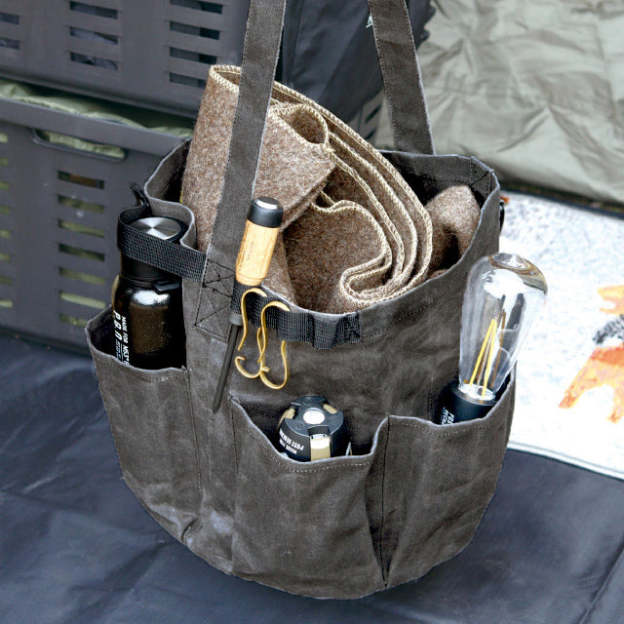 Post General Waxed Canvas Tool Bag Round - Gray-Goritta Works Sdn. Bhd. 202501017603 (1619017-X)