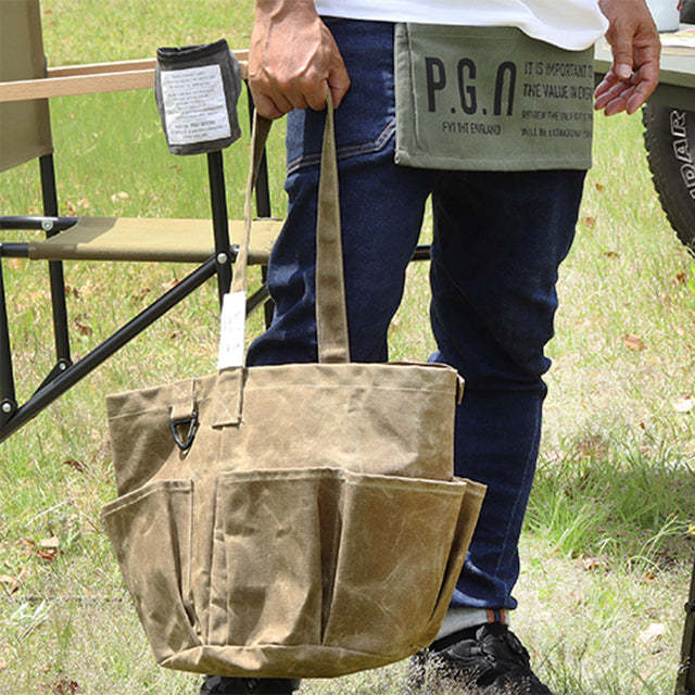 Post General Waxed Canvas Tool Bag Round - Gray-Goritta Works Sdn. Bhd. 202501017603 (1619017-X)